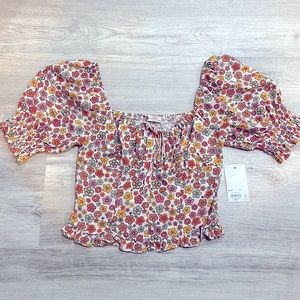 NWT SO Cropped Puff Sleeve Top